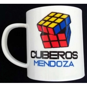 Taza 'Cuberos Mendoza' Fondo Blanco Plástico Irrompible