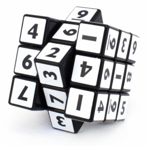 Sudoku 3x3 cube Black with white sticker